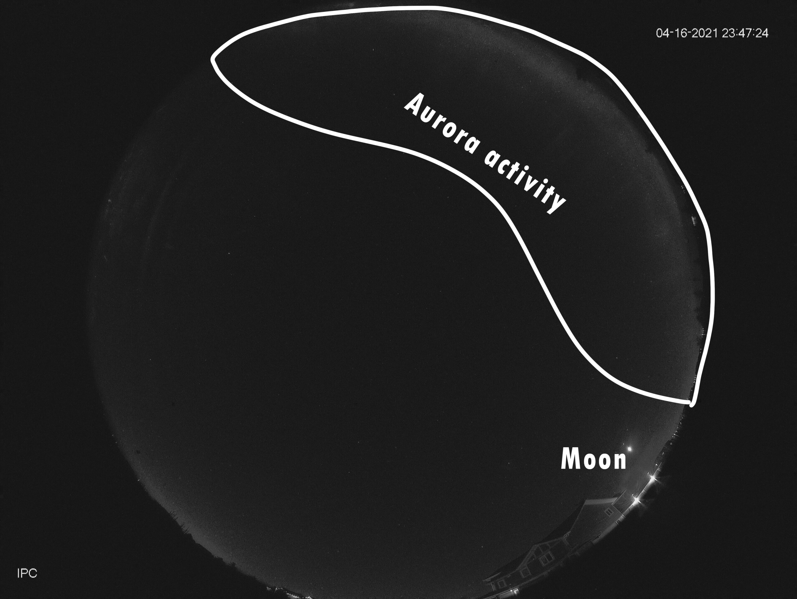 aurora on 360-degree sky camera